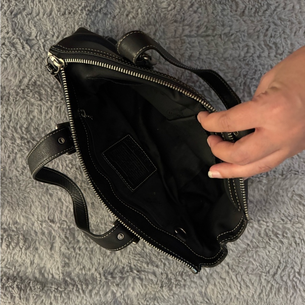 COACH Y2K Black Leather Legacy Satchel Handbag - Picture 7 of 14